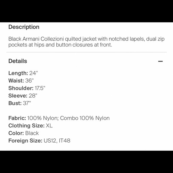 ! Armani Collezioni Jacket! Authentic xl - Picture 4 of 4